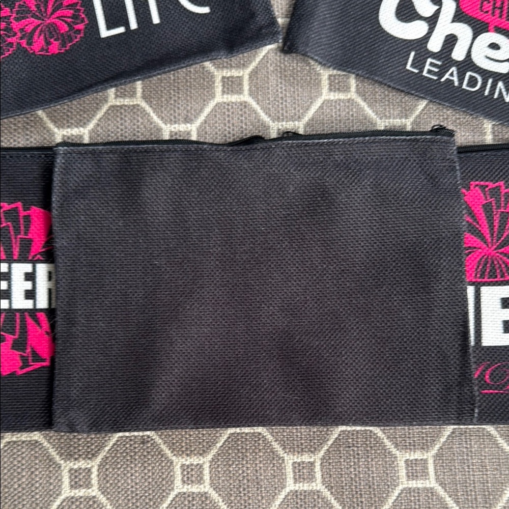 Black Cheerleading Pouch Set with Pink and White Accents - Picture 2 of 6